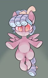Size: 1280x2048 | Tagged: safe, artist:noupu, cozy glow, pegasus, pony, bow, cozybetes, cute, female, filly, gray background, red eyes, simple background, solo