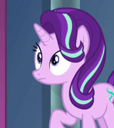 Size: 594x666 | Tagged: safe, screencap, starlight glimmer, pony, unicorn, g4, memories and more, my little pony: friendship is forever, animated, cropped, female, gif, solo