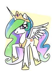 Size: 768x1024 | Tagged: safe, artist:tomizawa96, princess celestia, alicorn, pony, g4, female, jewelry, regalia, solo