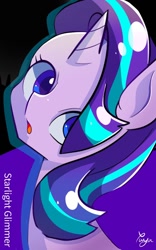 Size: 750x1200 | Tagged: safe, artist:hinahina_1309, starlight glimmer, pony, unicorn, g4, cute, female, glimmerbetes, looking back, mare, open mouth, solo