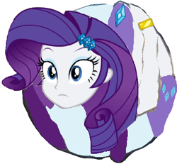 Size: 385x356 | Tagged: safe, artist:sonicdefenders, rarity, equestria girls, g4, female, inanimate tf, meme, morph ball, rariball, simple background, solo, transformation, white background