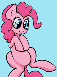 Size: 700x950 | Tagged: safe, artist:riotsweetly, pinkie pie, earth pony, pony, g4, cute, exposed belly, female, mare, simple background, solo