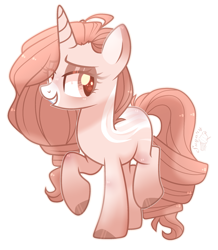 Size: 1969x2257 | Tagged: safe, artist:mint-light, artist:sugaryicecreammlp, oc, oc only, oc:pretty princess, pony, unicorn, base used, colored pupils, eye clipping through hair, female, looking back, mare, raised hoof, raised leg, simple background, smiling, solo, transparent background
