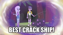 Size: 888x499 | Tagged: safe, edit, edited screencap, screencap, micro chips, trixie, equestria girls, g4, my little pony equestria girls: legend of everfree, best ship, caption, image macro, text