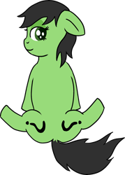 Size: 1666x2332 | Tagged: safe, artist:poniidesu, oc, oc only, oc:filly anon, earth pony, pony, both cutie marks, dock, drawthread, earth pony oc, female, filly, simple background, solo, transparent background