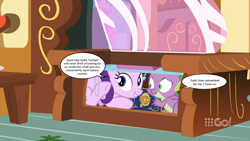 Size: 1280x720 | Tagged: safe, edit, edited screencap, screencap, spike, starlight glimmer, dragon, pony, unicorn, cakes for the memories, g4, spoiler:cakes for the memories, spoiler:mlp friendship is forever, book, female, implied sparlight, male, ship:sparlight, shipping, straight, winged spike, wings