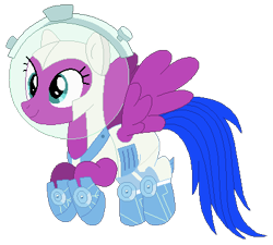 Size: 402x362 | Tagged: safe, artist:optimusv42, firefly, rainbow dash, pegasus, pony, g1, g4, astronaut, clothes, costume, cousin, family, fan version, friendship troopers, my little pony friendship troopers, nightmare night, nightmare night costume, simple background, transparent background
