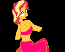 Size: 1271x1024 | Tagged: safe, sunset shimmer, pony, unicorn, anthro, g4, 1000 hours in ms paint, blushing