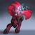 Size: 4000x4000 | Tagged: safe, artist:ohemo, tempest shadow, pony, unicorn, g4, my little pony: the movie, absurd resolution, action pose, armor, broken horn, electricity, eye scar, female, glowing horn, gradient background, horn, looking at you, magic, mare, raised hoof, scar, solo, three quarter view