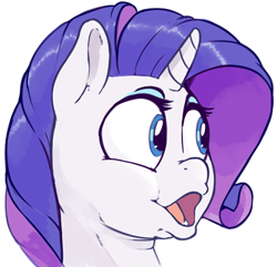 Size: 500x482 | Tagged: safe, artist:sirmasterdufel, rarity, pony, unicorn, g4, bust, emotes, female, meme, open mouth, poggers, simple background, solo, transparent background, wide eyes