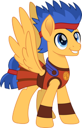 Size: 962x1500 | Tagged: safe, artist:cloudy glow, flash sentry, pegasus, pony, g4, armor, crossover, disney, greek mythology, hercules, male, movie accurate, simple background, smiling, solo, stallion, transparent background, wings