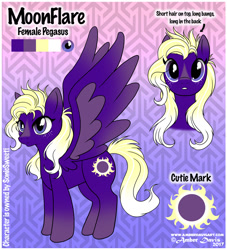 Size: 800x880 | Tagged: safe, artist:sonicsweeti, oc, oc only, oc:moonflare, pegasus, pony, commission, cutie mark, digital art, female, looking at you, mare, reference sheet, solo