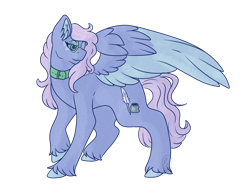 Size: 1280x992 | Tagged: safe, artist:ejscribble, oc, oc only, oc:periwinkle, pegasus, pony, collar, cute, female, mare, simple background, solo, transparent background, unshorn fetlocks