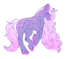Size: 1280x1168 | Tagged: safe, artist:ejscribble, oc, oc only, pony, unicorn, constellation, female, mare, simple background, solo, transparent background