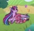 Size: 1280x1173 | Tagged: safe, artist:snowballflo, ember (g1), twilight sparkle, alicorn, butterfly, pegasus, pony, g4, bow, coat markings, colored hooves, colored wings, colored wingtips, female, filly, magical lesbian spawn, mare, mother and child, mother and daughter, offspring, parent:sunset shimmer, parent:twilight sparkle, parents:sunsetsparkle, prone, socks (coat markings), tail bow, twilight sparkle (alicorn), wings