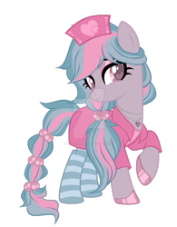 Size: 1280x1638 | Tagged: safe, artist:magicdarkart, oc, oc only, earth pony, pony, are, clothes, deviantart watermark, nurse outfit, obtrusive watermark, simple background, socks, solo, striped socks, transparent background, watermark