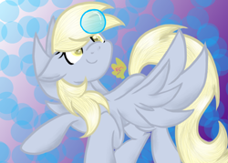 Size: 1024x733 | Tagged: safe, artist:xxrosettacookiexx, derpy hooves, pony, g4, bubble, female, solo