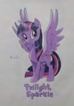 Size: 2299x3309 | Tagged: safe, artist:thatfan18, twilight sparkle, alicorn, pony, g4, female, high res, solo, traditional art, twilight sparkle (alicorn)