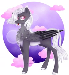 Size: 1705x1866 | Tagged: dead source, safe, artist:naezithania, oc, oc only, pegasus, pony, female, mare, solo, tongue out, two toned wings, wings
