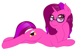 Size: 2433x1583 | Tagged: safe, artist:eyeburn, oc, oc only, oc:curtain call, pony, unicorn, cute, draw me like one of your french girls, glasses, simple background, solo, transparent background