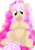 Size: 1488x2105 | Tagged: safe, artist:eels, strawberry scoop, earth pony, pony, g4, abstract background, belly button, drawthread, female, food, friendship student, hoof hold, ice cream, ice cream cone, licking, mare, sitting, solo, tail between legs, tongue out