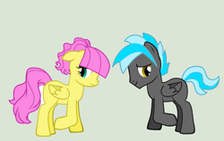Size: 779x493 | Tagged: safe, artist:timeywimeyholmes1994, fluttershy, thunderlane, g4, alternate hairstyle, female, male, shipping, straight, thundershy