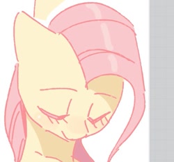 Size: 539x504 | Tagged: dead source, safe, artist:chapaghettii, fluttershy, pegasus, pony, g4, bust, eyes closed, female, solo