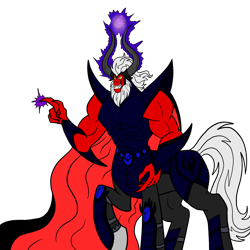 Size: 4015x4015 | Tagged: safe, artist:kahnac, lord tirek, centaur, g4, antagonist, armor, behold the power of darkness!, dark armor, dark magic, darkness, evil, magic, male, monster, simple background, solo, spoilers for another series, the light of equestria, this will end in death, this will end in pain, this will end in tears, this will end in tears and/or death, transparent background