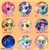 Size: 800x800 | Tagged: safe, artist:chao-illustrations, applejack, derpy hooves, fluttershy, pinkie pie, princess celestia, princess luna, rainbow dash, rarity, twilight sparkle, pony, g4, apple, balloon, bust, cutie mark, female, food, looking at you, mane six, mare, portrait, profile, royal sisters, smiling
