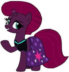 Size: 1025x1071 | Tagged: safe, alternate version, artist:徐詩珮, fizzlepop berrytwist, tempest shadow, pony, unicorn, series:sprglitemplight diary, series:sprglitemplight life jacket days, series:springshadowdrops diary, series:springshadowdrops life jacket days, g4, alternate universe, background removed, base used, broken horn, clothes, cute, cutie mark, cutie mark on clothes, eye scar, eyelashes, female, grin, horn, mare, mean tempest shadow, raised hoof, scar, simple background, smiling, solo, transparent background, underhoof