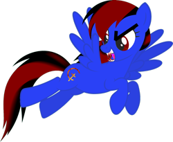 Size: 1600x1312 | Tagged: artist needed, safe, oc, oc only, oc:harthbinger, pegasus, pony, black, blood, blue, blue fur, blue wings, cutie mark, evil, evil smile, fangs, female, fire, flying, grin, mane, mare, oc villain, pegasus oc, red, red eyes, simple background, smiling, solo, tail, transparent background, wings
