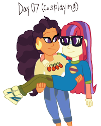 Size: 1208x1500 | Tagged: safe, artist:ktd1993, moondancer, saffron masala, equestria girls, g4, clothes, cosplay, costume, equestria girls-ified, harold (total drama), leshawna, total drama, total drama island