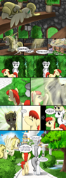 Size: 1500x3975 | Tagged: safe, artist:nimaru, oc, oc only, oc:crabapple, oc:rook, earth pony, pegasus, pony, comic:crabapple and willow, female, male, mare, stallion