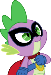 Size: 3000x4433 | Tagged: safe, artist:nero-narmeril, spike, dragon, g4, high res, humdrum costume, male, power ponies, simple background, solo, transparent background, vector