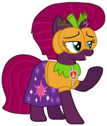 Size: 902x1065 | Tagged: safe, artist:徐詩珮, fizzlepop berrytwist, tempest shadow, pony, unicorn, series:sprglitemplight diary, series:sprglitemplight life jacket days, series:springshadowdrops diary, series:springshadowdrops life jacket days, g4, alternate universe, base used, broken horn, clothes, costume, cute, cutie mark, cutie mark on clothes, dress, eyelashes, female, halloween, halloween costume, horn, mare, marshall (paw patrol), mask, open mouth, paw patrol, raised hoof, simple background, smiling, solo, transparent background, underhoof