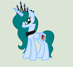 Size: 1932x1784 | Tagged: safe, artist:lominicinfinity, oc, oc only, oc:infinity mi rosalinda, alicorn, pony, base used, concave belly, crown, female, jewelry, mare, regalia, simple background, slender, solo, thin
