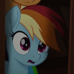 Size: 484x484 | Tagged: safe, screencap, applejack, rainbow dash, earth pony, pegasus, pony, g4, my little pony: the movie, animated, bleh, cropped, disgusted, ew, female, floppy ears, frown, gif, graveyard of comments, mare, nose wrinkle, rainbow dash is best facemaker, reaction image, solo focus, tongue out