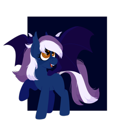Size: 1750x1750 | Tagged: safe, artist:skulljooce, oc, oc only, oc:starry skies, bat pony, pony, colored background, female, mare, simple background, solo, wings