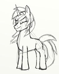 Size: 2400x3000 | Tagged: safe, artist:saburo daimando, oc, oc:coldnelius snap, pony, concept art, concept sketch, critique requested, high res, male, standing, wip