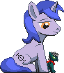 Size: 368x424 | Tagged: safe, artist:kelvin shadewing, oc, oc only, oc:aeon of dreams, oc:kelvin, pony, unicorn, giant pony, macro, male, pixel art, shadewing, simple background, size difference, sprite, stallion, transparent background