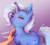 Size: 2804x2542 | Tagged: safe, alternate character, alternate version, artist:buttersprinkle, trixie, human, pony, unicorn, g4, behaving like a cat, blushing, buttersprinkle is trying to murder us, chest fluff, cute, daaaaaaaaaaaw, diatrixes, disembodied hand, ear fluff, eyes closed, female, fluffy, hand, high res, mare, offscreen character, offscreen human, onomatopoeia, purring, scratching, simple background, smiling, sound effects, weapons-grade cute