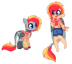 Size: 4500x4000 | Tagged: source needed, safe, artist:crazysketch101, oc, oc only, oc:crazy looncrest, human, pegasus, pony, clothes, humanized, leonine tail, simple background, solo, tail, tailed humanization, transparent background, winged humanization, wings