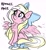 Size: 1865x2048 | Tagged: safe, artist:emberslament, oc, oc only, oc:bay breeze, pegasus, pony, behaving like a bird, blushing, bow, chest fluff, courtship, cute, female, fluffy, hair bow, looking up, mare, ocbetes, onomatopoeia, peacocking, poof, simple background, spread wings, tail bow, text, white background, wings