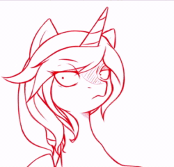 Size: 670x644 | Tagged: safe, artist:tea-redrex, oc, oc only, pony, unicorn, animated, bust, horn, looking at you, no sound, solo, talking, unicorn oc, webm