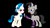 Size: 1280x720 | Tagged: safe, artist:juggybuggy305, artist:thecheeseburger, idw, dj pon-3, octavia melody, vinyl scratch, earth pony, pony, unicorn, g4, reflections, spoiler:comic, alternate hairstyle, black background, clothes, dyed mane, ear piercing, earring, jewelry, neck bow, piercing, raised hoof, rocktavia, simple background, socks, vinyl class