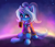 Size: 1169x1000 | Tagged: safe, artist:atlas-66, gameloft, trixie, pony, unicorn, g4, alternate hairstyle, apple, apple juice, babysitter trixie, clothes, female, food, gameloft interpretation, hoodie, juice, juice box, looking at you, magic, mare, pigtails, ponytail, purple background, simple background, sitting, solo, telekinesis
