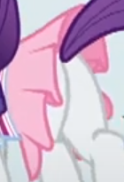Size: 140x205 | Tagged: safe, screencap, rarity, pony, unicorn, g4, the end in friend, butt, camping outfit, clothes, cropped, dress, female, mare, picture for breezies, plot, rearity, technically an upskirt shot