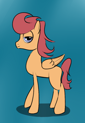 Size: 580x838 | Tagged: safe, artist:astr0zone, oc, oc only, oc:astrozone, pegasus, pony, blue background, lidded eyes, looking at you, male, profile, simple background, smiling, solo, stallion
