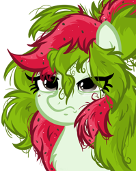 Size: 1536x1928 | Tagged: safe, artist:sjart117, oc, oc only, oc:watermelana, pony, bed hair, chest fluff, female, freckles, mare, messy mane, morning ponies, scruffy, simple background, solo, tired, transparent background
