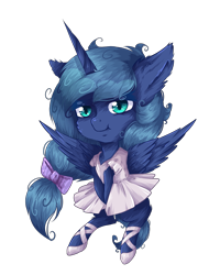 Size: 2549x3181 | Tagged: safe, artist:inlaru, princess luna, alicorn, pony, g4, animatic, ballerina, ballerina dress, bipedal, chibi, clothes, dress, female, high res, mare, phantom of the opera, simple background, solo, transparent background